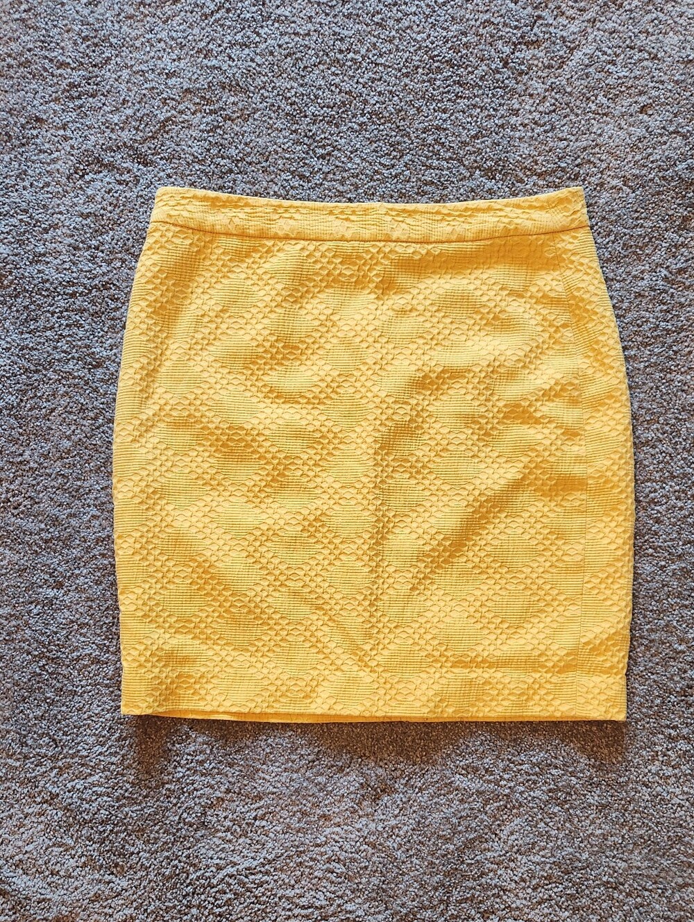 Banana Republic Yellow Textured Pencil Skirt